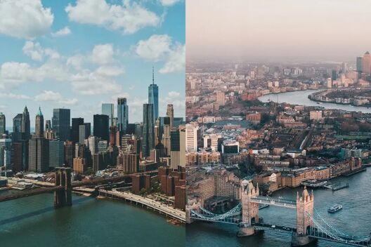 Aerial view from a New York to London private jet charter flight