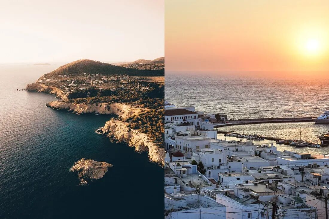 Aerial view from a Ibiza to Mykonos private jet charter flight
