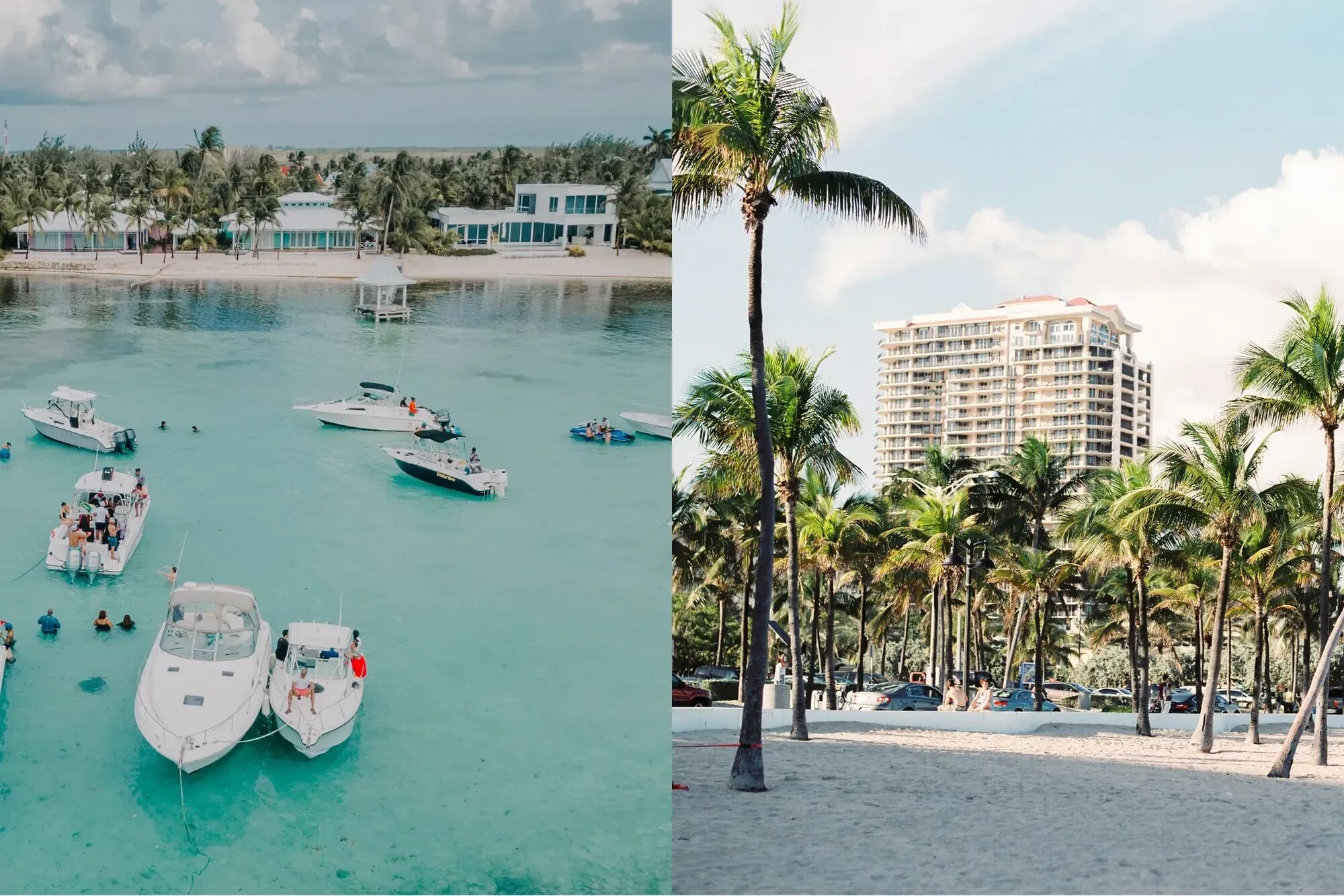 Aerial view from private jet charter flight from Grand Cayman to Miami