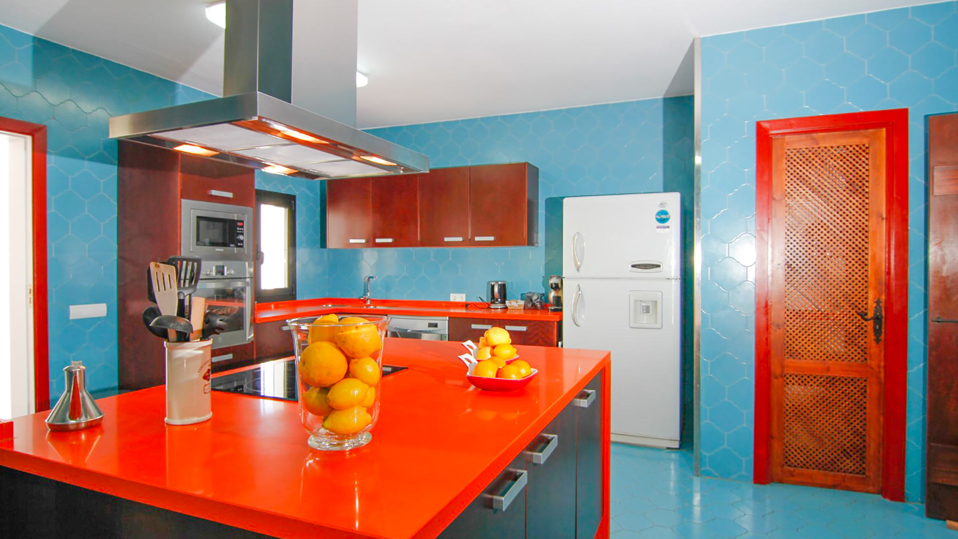 The pristine kitchen in Can Bab in Ibiza, perfect for whipping up culinary delights