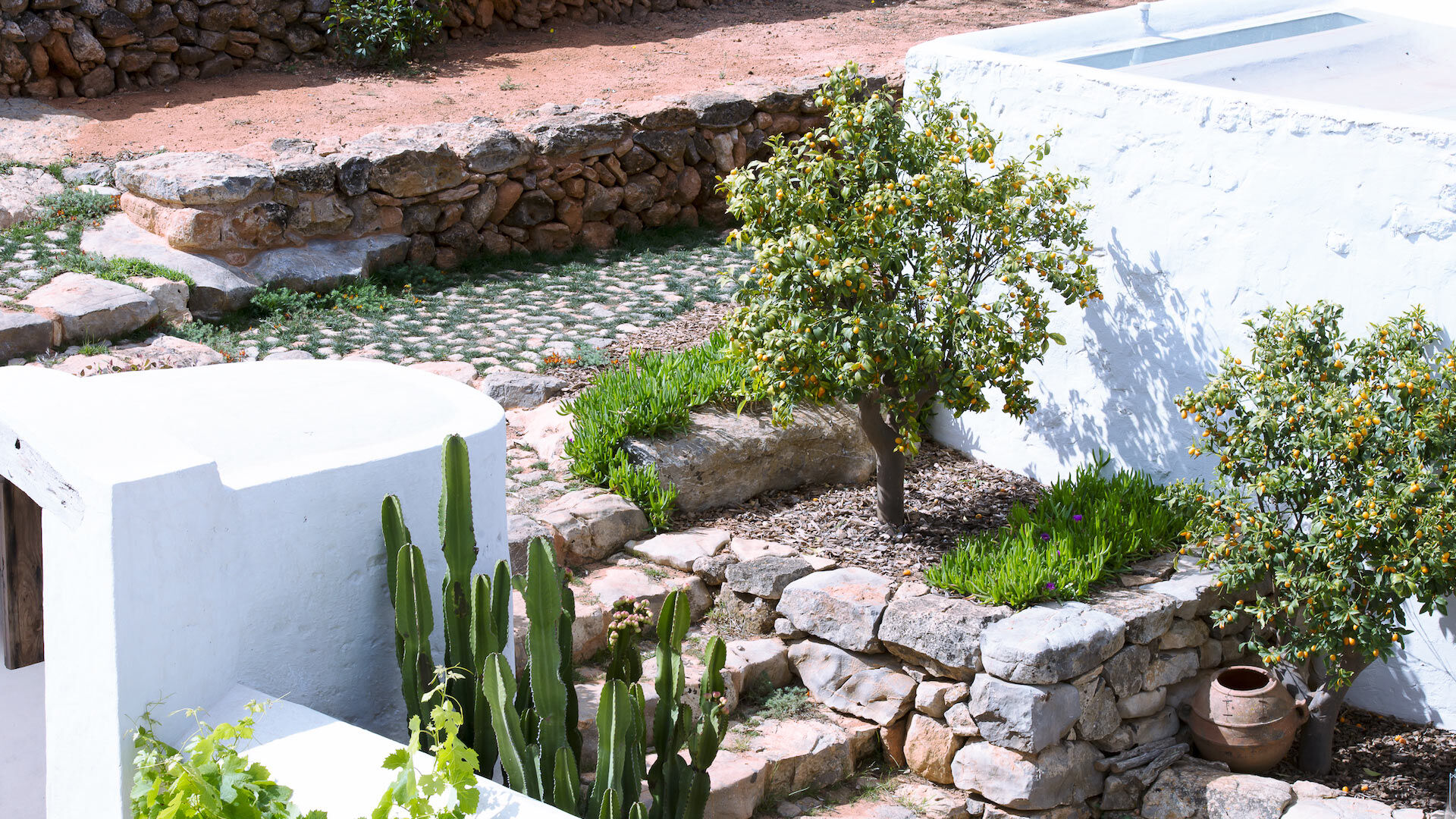 Garden steps in Villa Can Basso in Ibiza