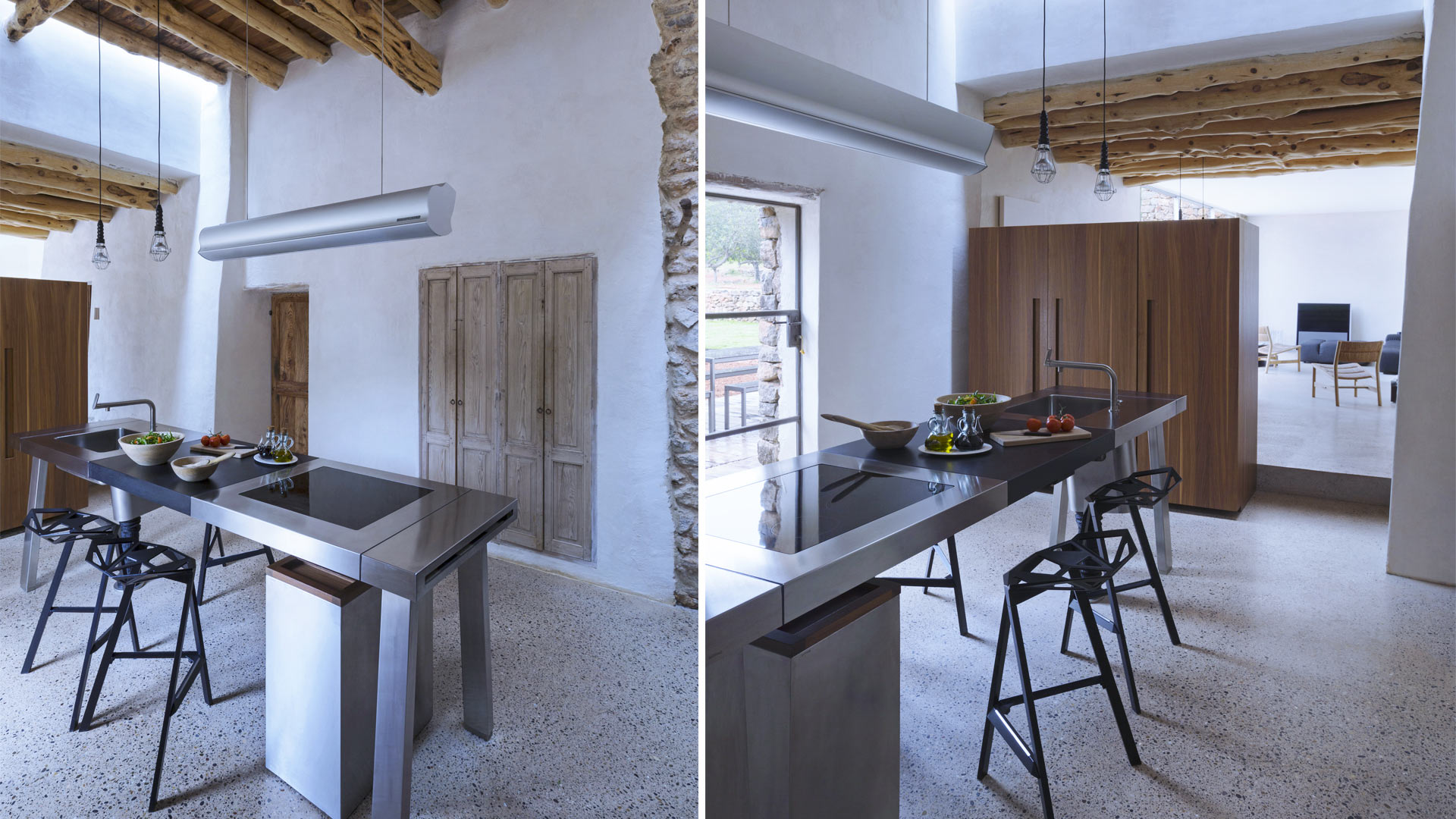 Beautiful indoor dining area at Villa Can Basso in Ibiza