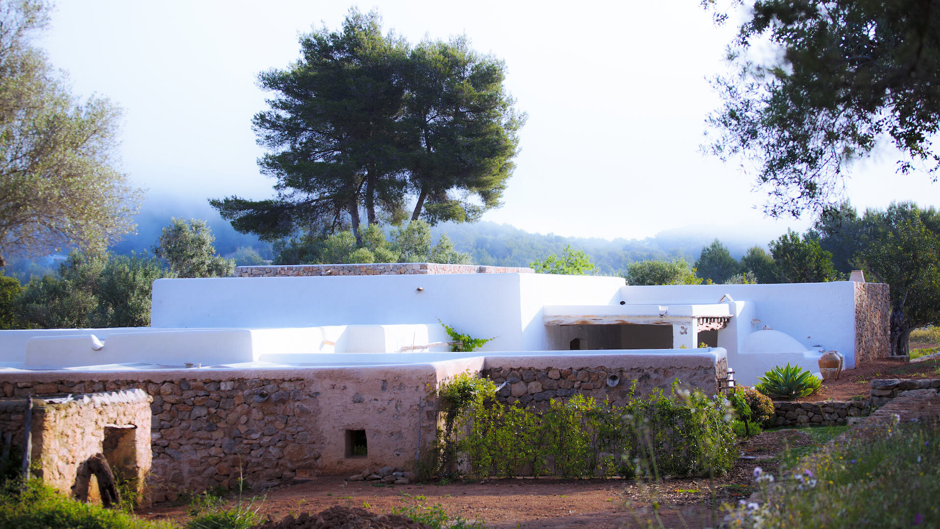 Full exterior of Villa Can Basso in Ibiza