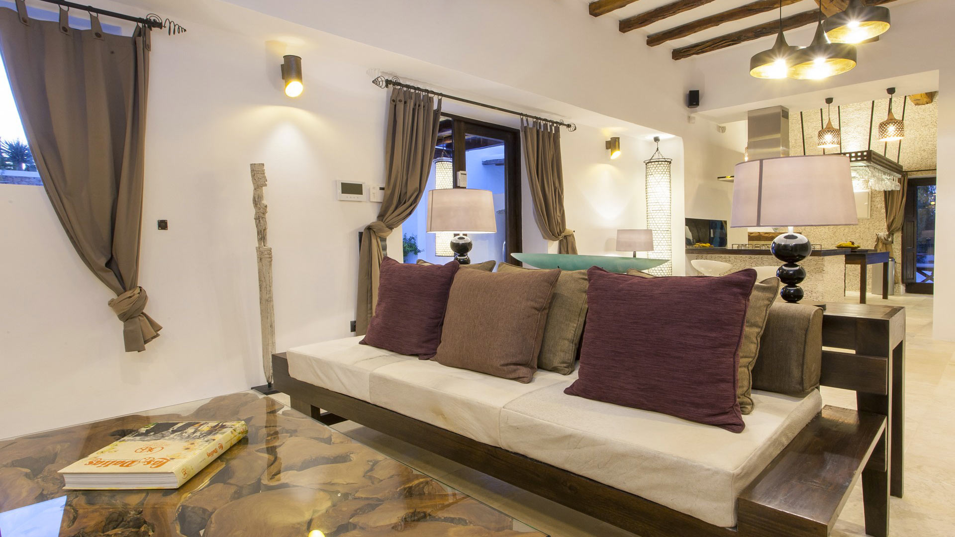 Interior of luxury holiday villa rental Can Ribes in Ibiza