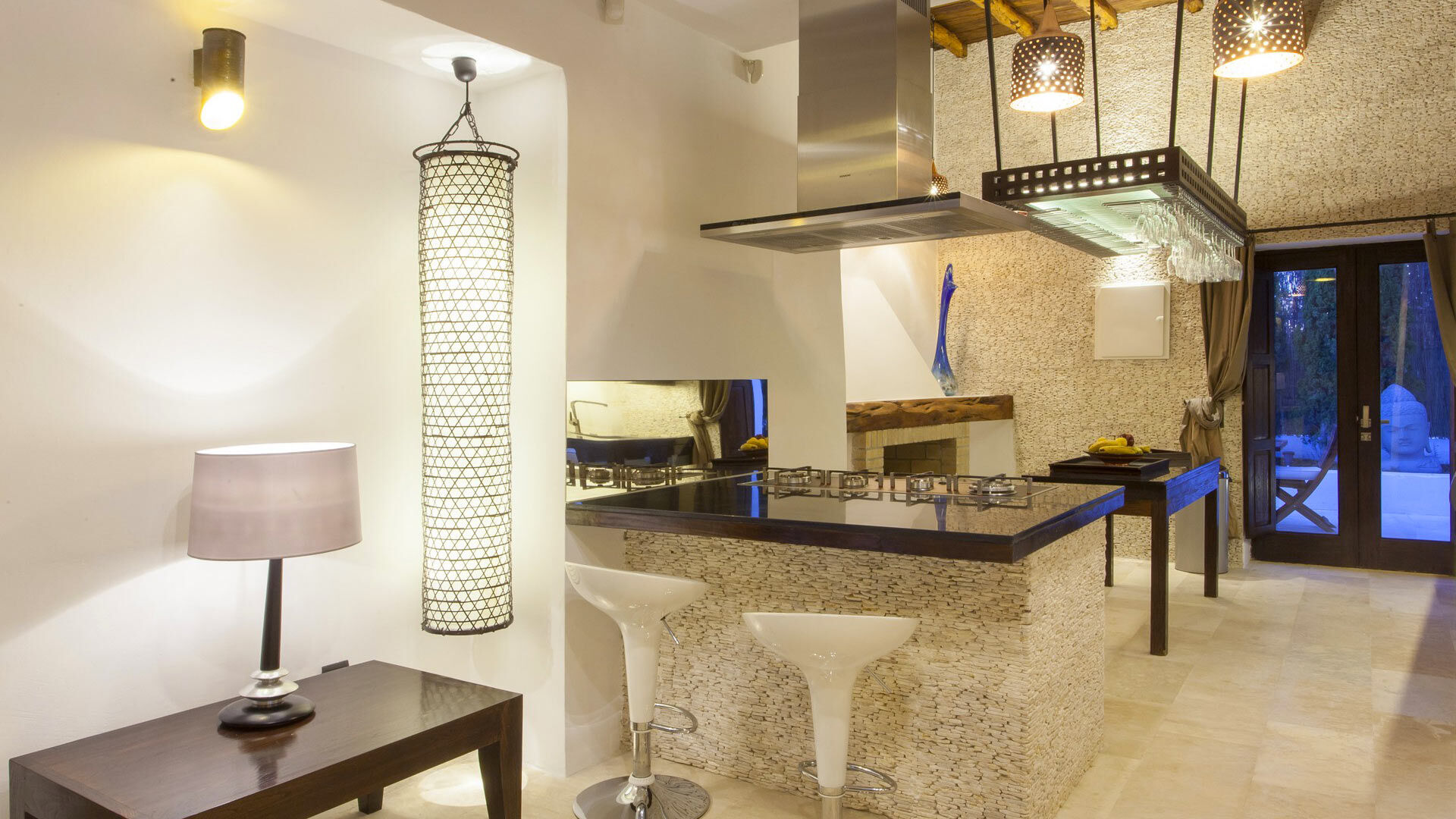Interior of luxury holiday villa rental Can Ribes in Ibiza