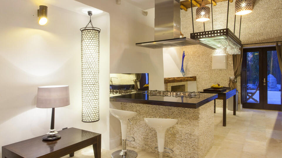 Interior of luxury holiday villa rental Can Ribes in Ibiza