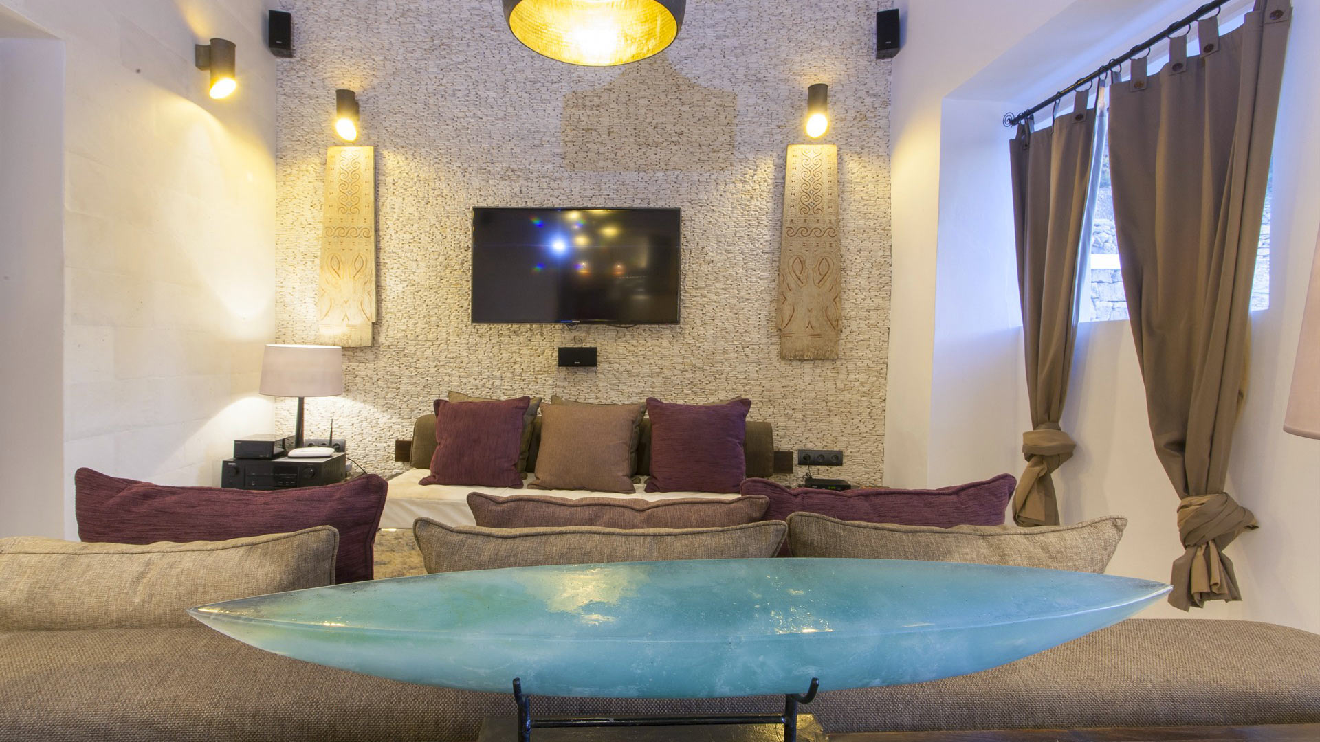 Interior of luxury holiday villa rental Can Ribes in Ibiza