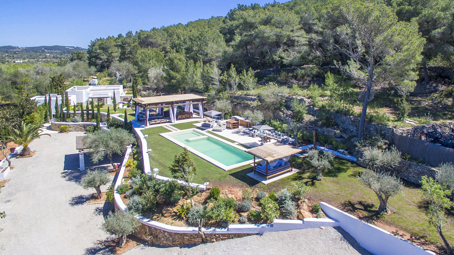 Exterior view of Can Ribes - a luxury holiday vacation villa from Bluemoon in Ibiza