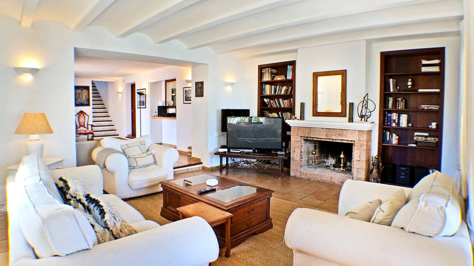 Inviting living area in the beautiful villa rental Can Selena in Ibiza