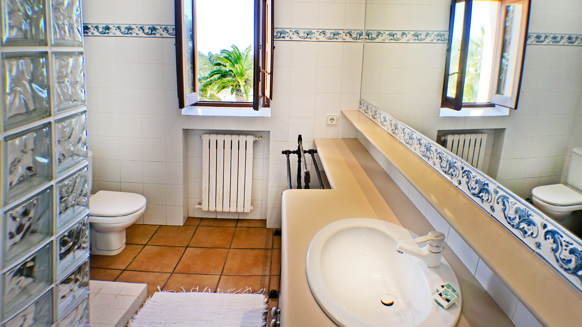 Large bathroom in the luxury villa rental Can Selena in Ibiza