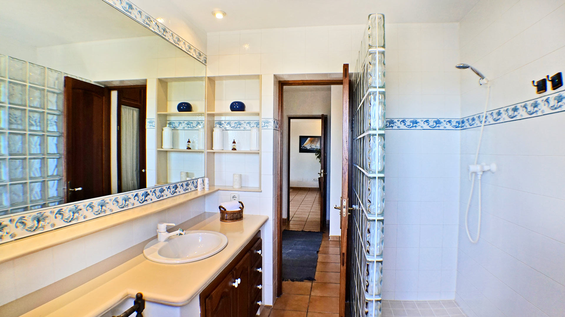 The spacious bathroom in Can Selena in Ibiza the rental villa from Bluemoon