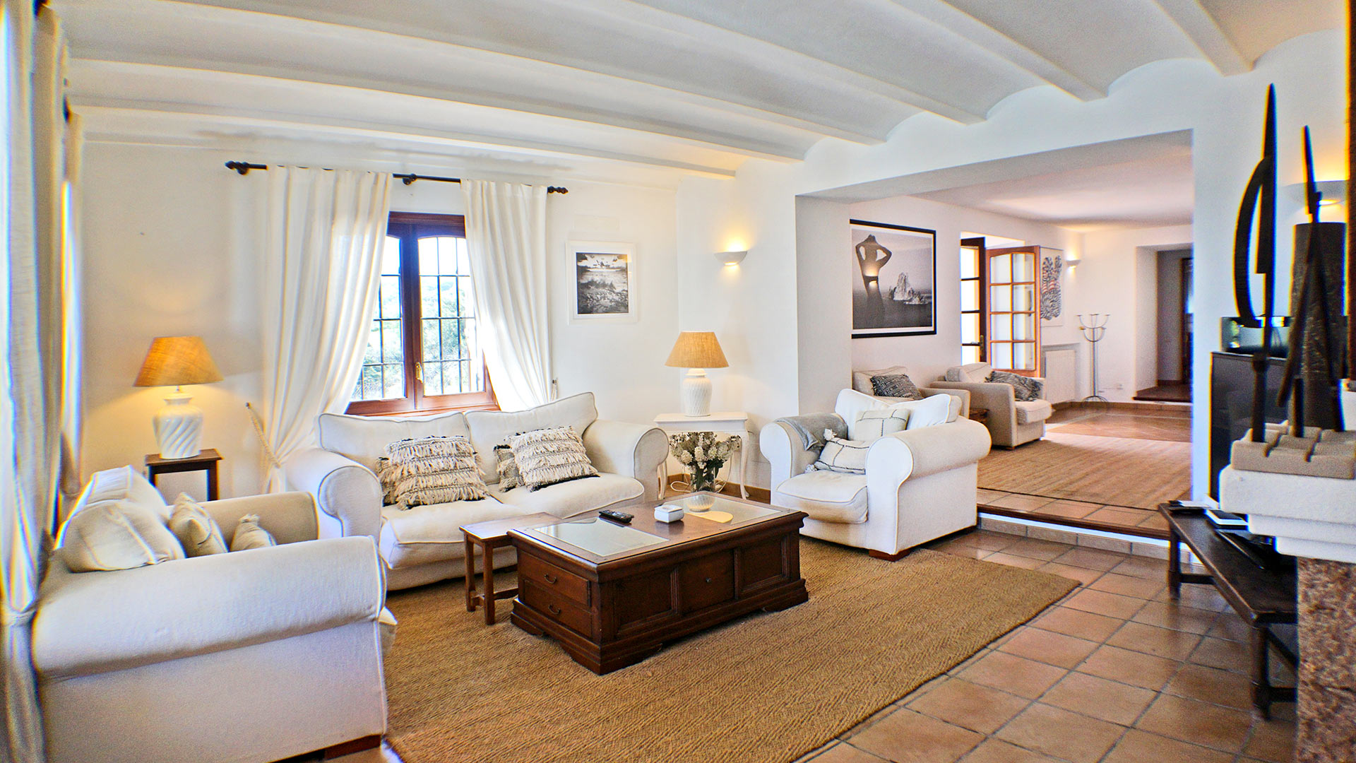 The large living space in the luxury villa rental Can Selena in Ibiza