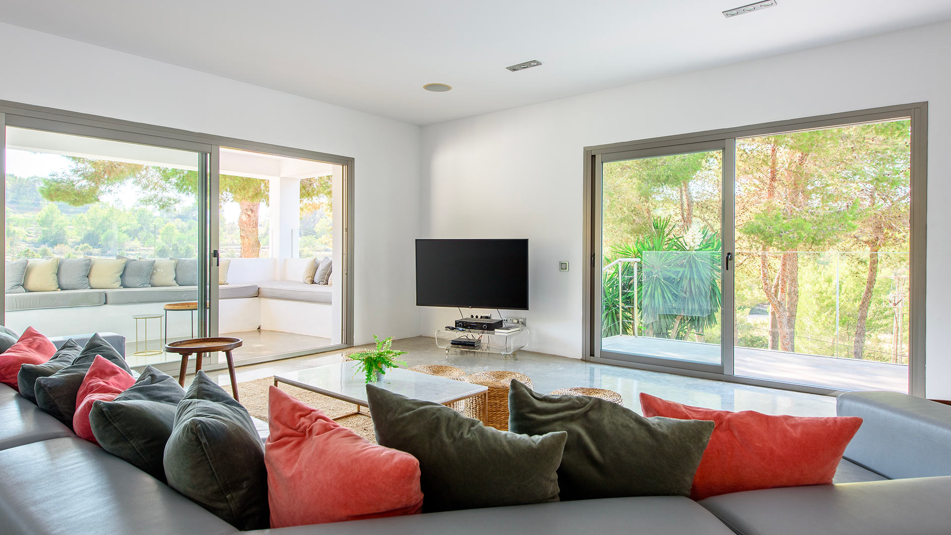 Lounging area at Ibiza's Villa Fabrik available from Bluemoon