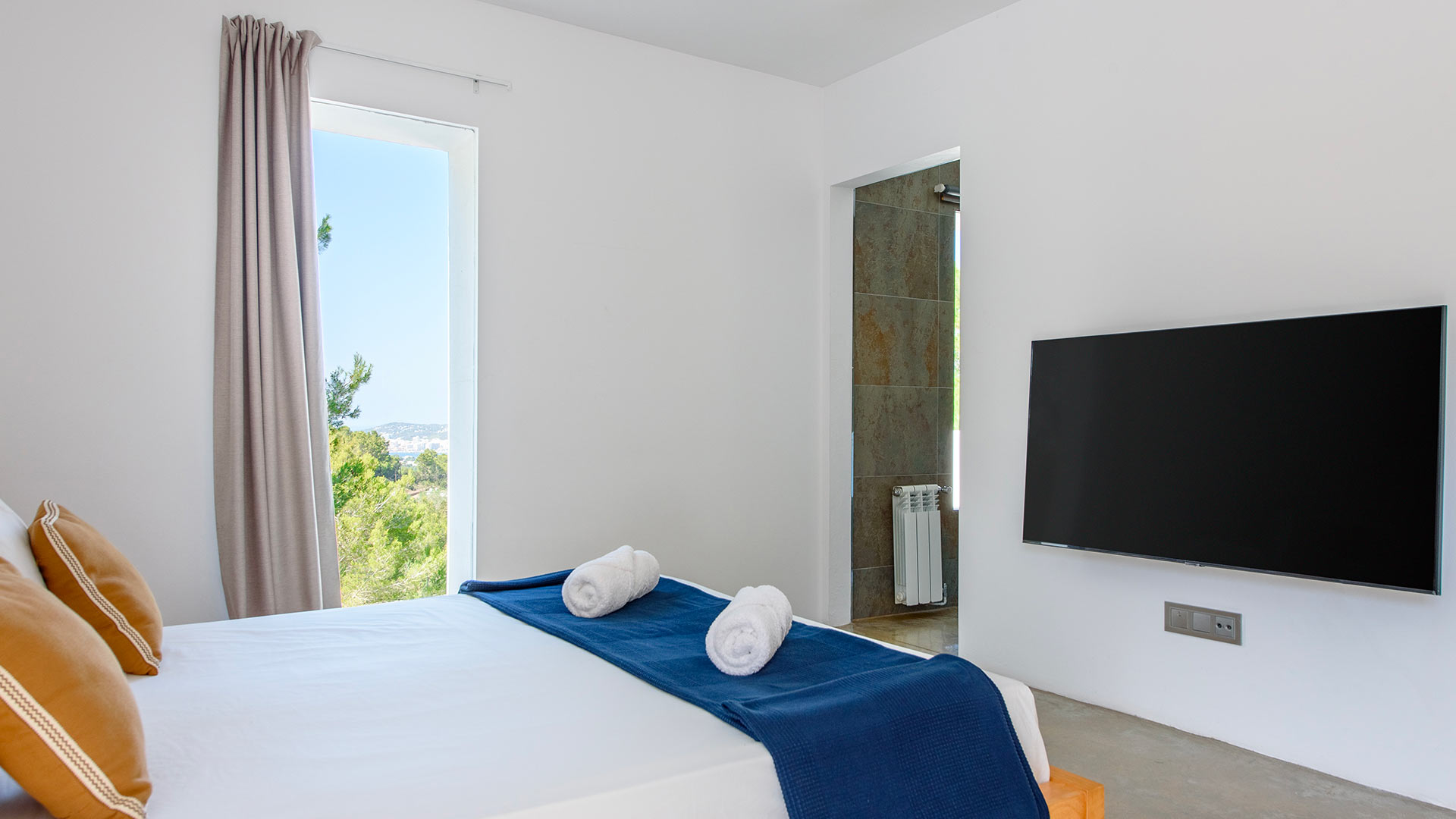 Bedroom views from Villa Fabrik in Ibiza