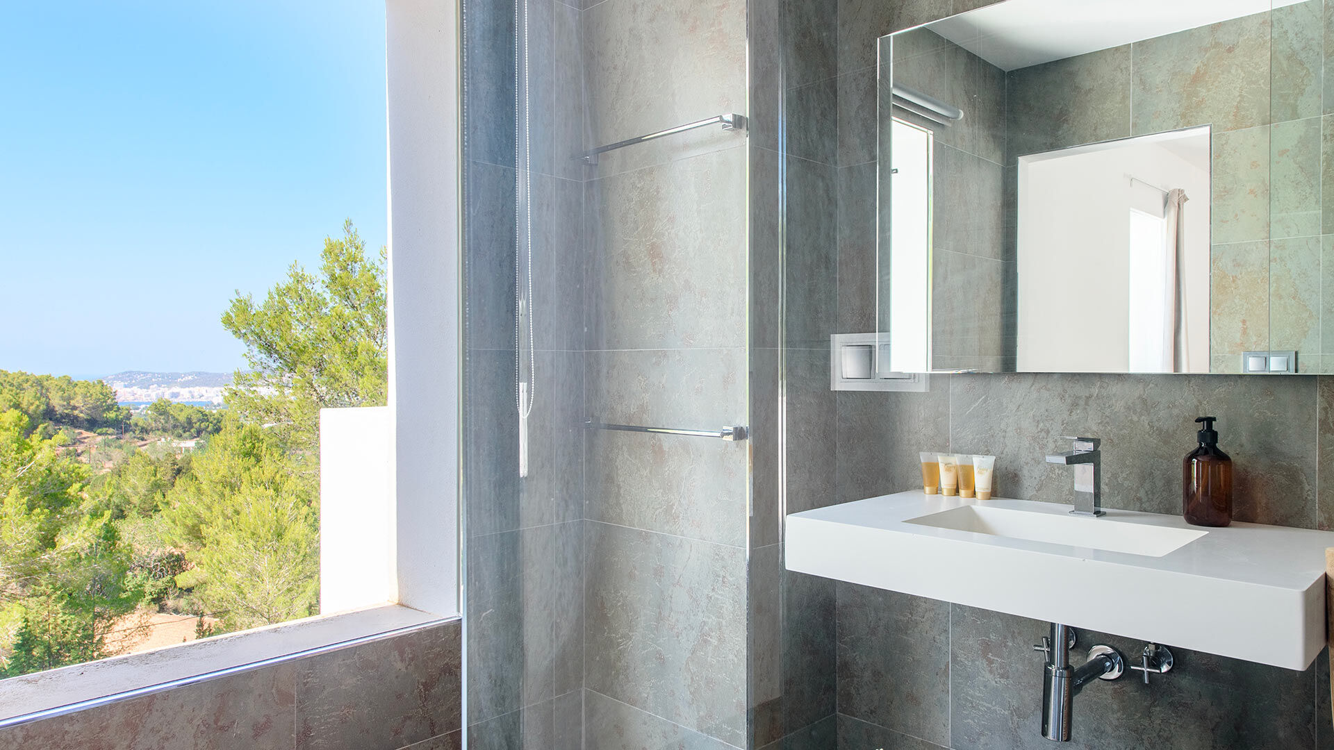 Incredible view from one of the bathrooms at Villa Fabrik