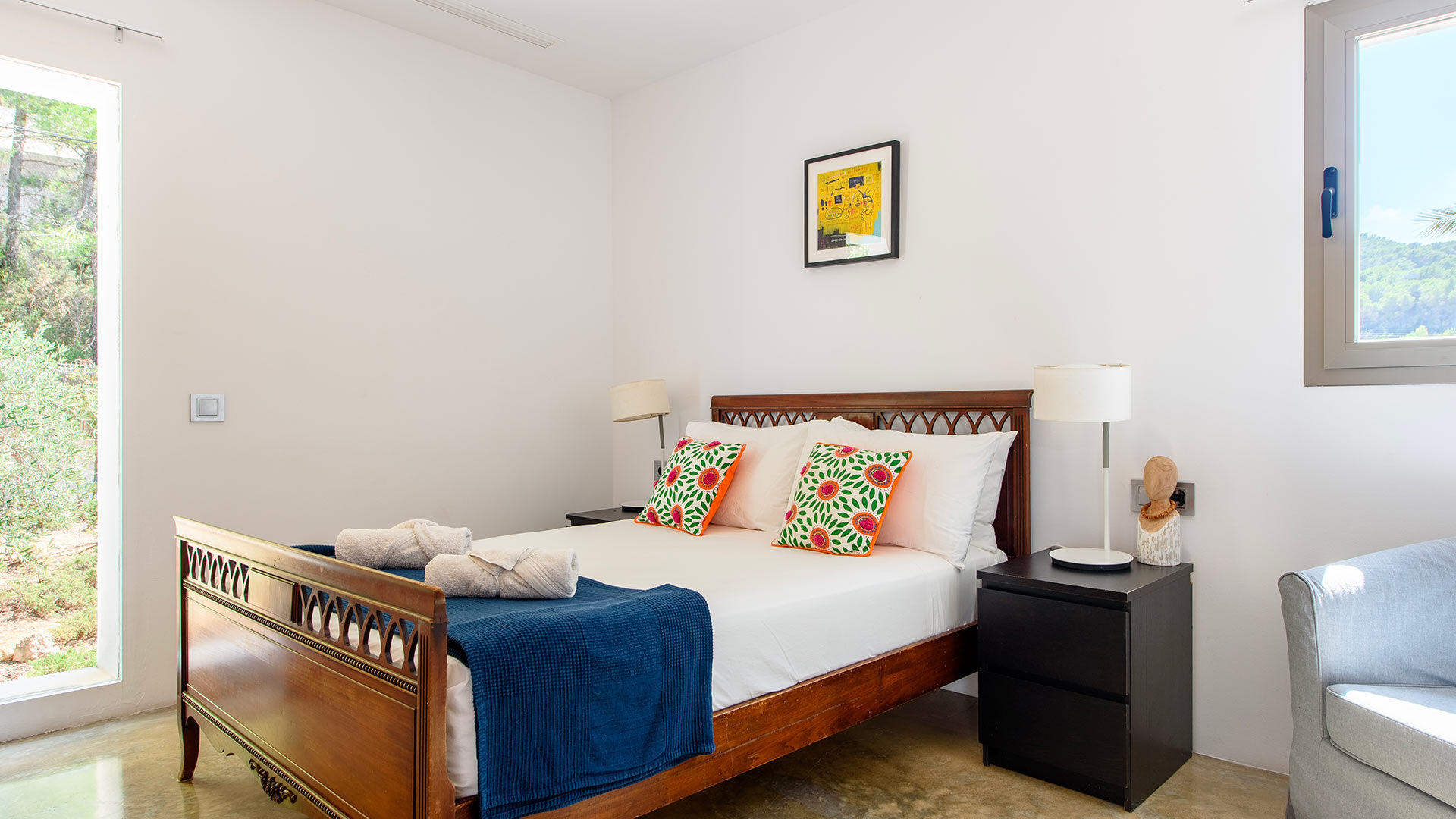 Large bedroom in Villa Fabrik in Ibiza