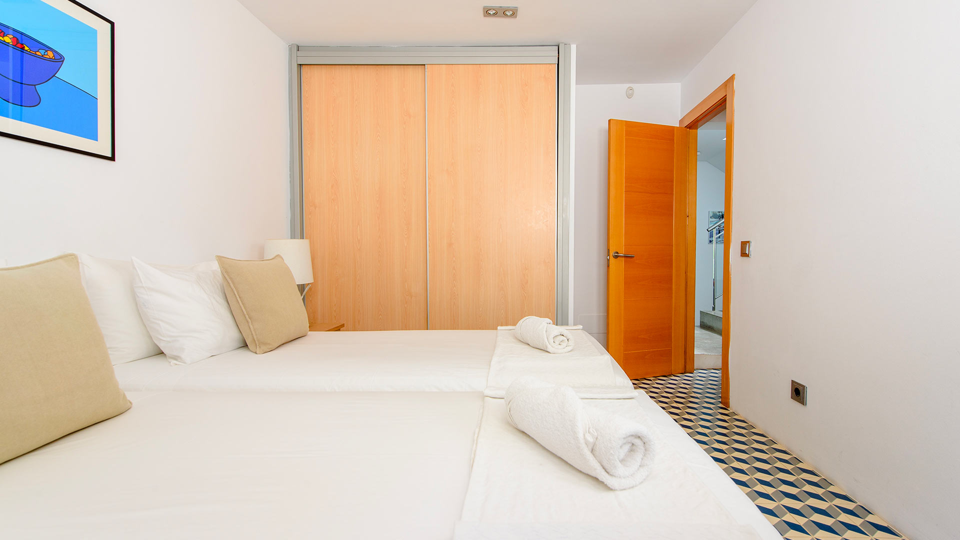 Bedroom with storage at Villa Fabrik in Ibiza