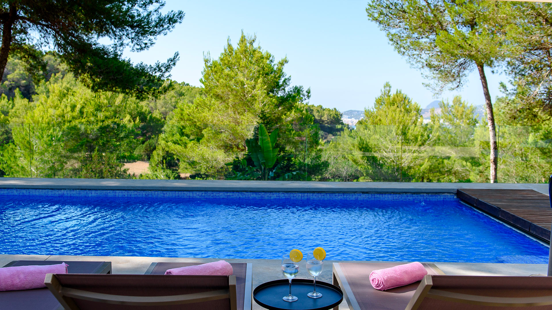 Poolside at Villa Fabrik in Ibiza the luxury villa from Bluemoon