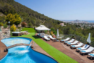 Incredible views from the pool of Villa Fountain Ibiza
