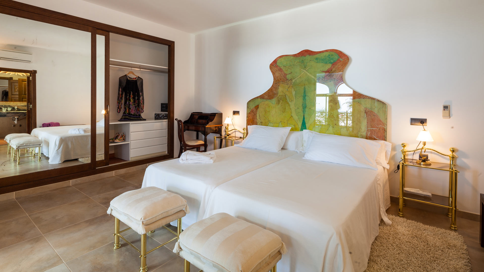 One of the twin or double bedrooms at Villa Fountain Ibiza