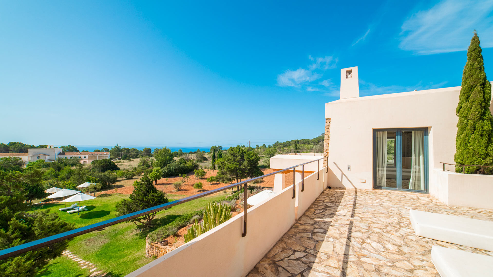 Exterior view of Ses Boques - luxury villa rental in Ibiza