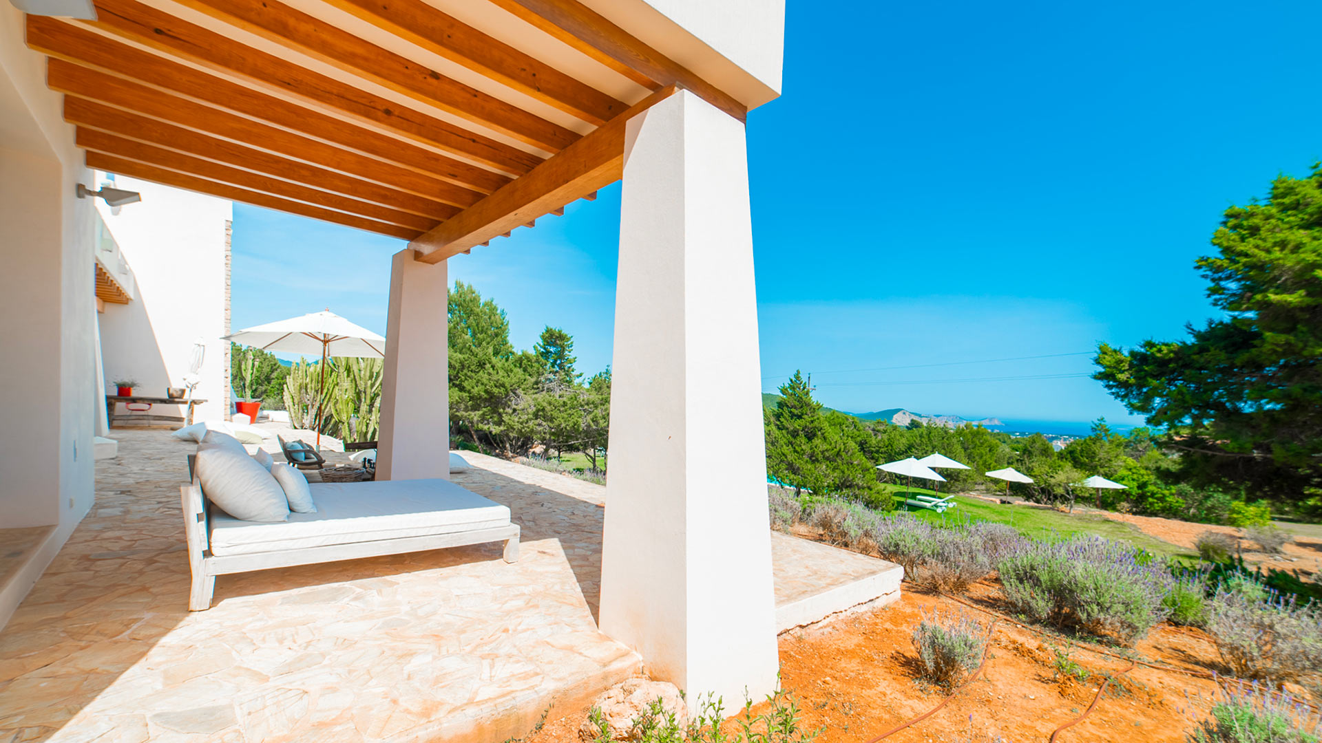 Exterior view of Ses Boques - luxury villa rental in Ibiza