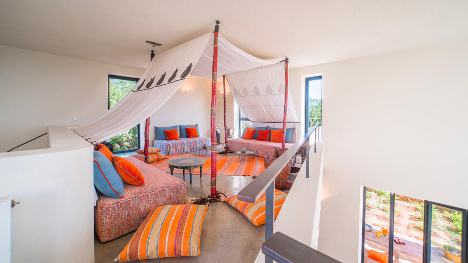 Interview view from luxury villa rental Ses Boques in Ibiza