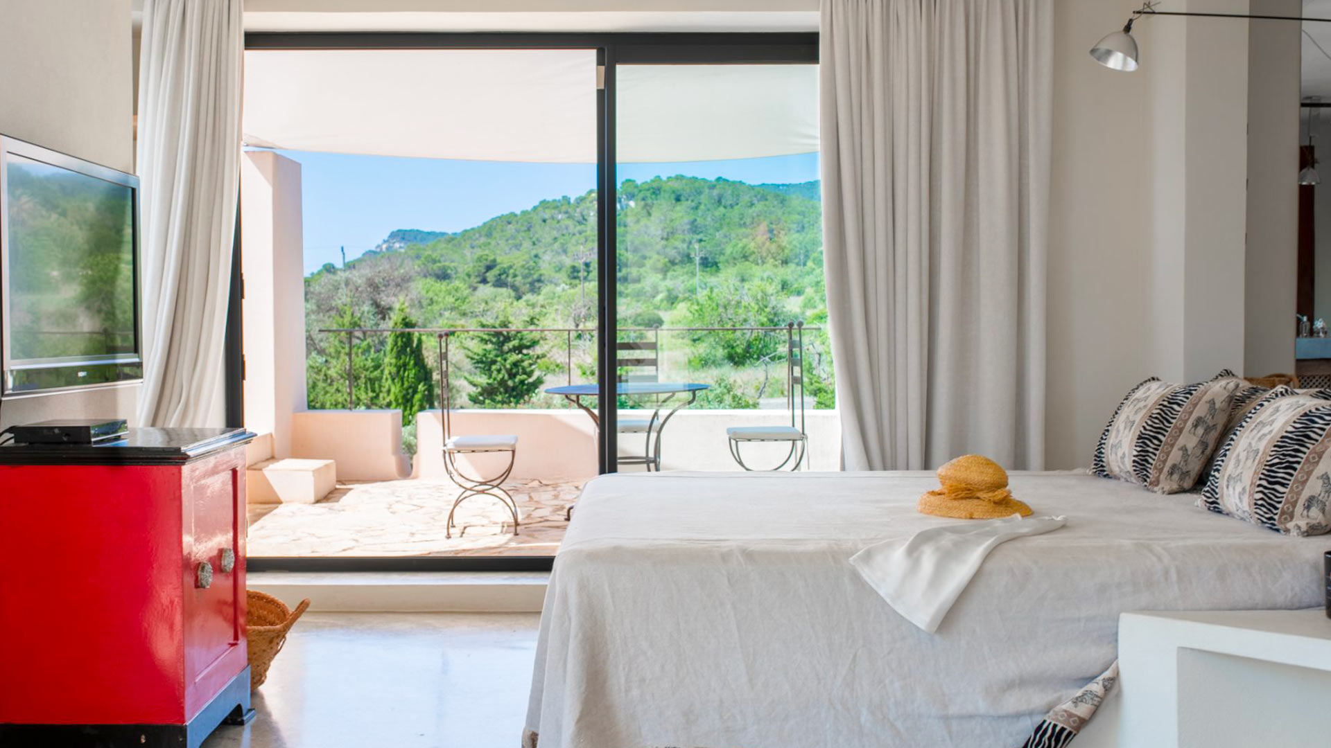 Interview view from luxury villa rental Ses Boques in Ibiza