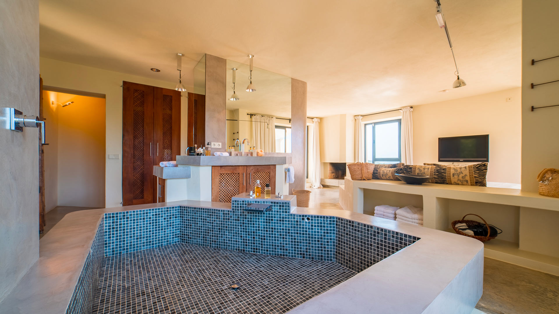 Interior of Ses Boques luxury villa rental in Ibiza