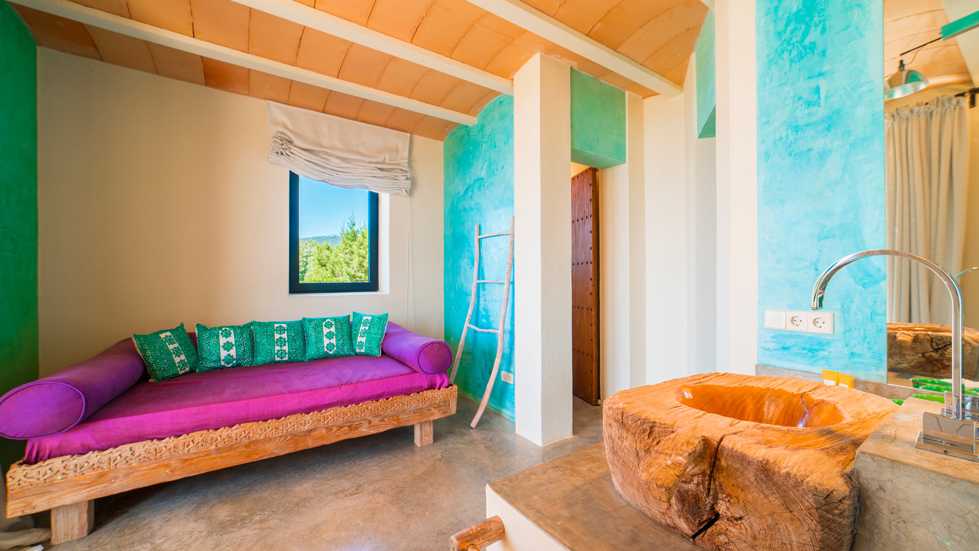 Interior of Ses Boques luxury villa rental in Ibiza
