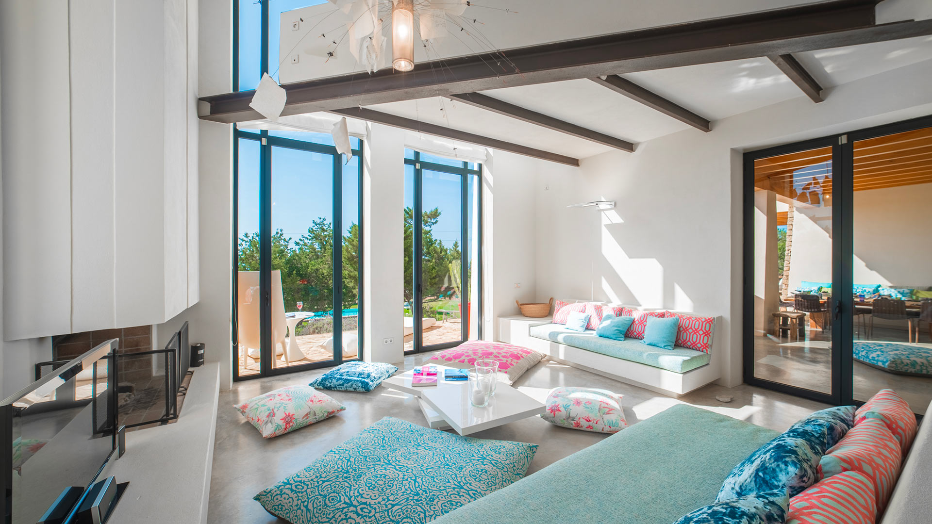 Exterior of Ses Boques villa rental in Ibiza