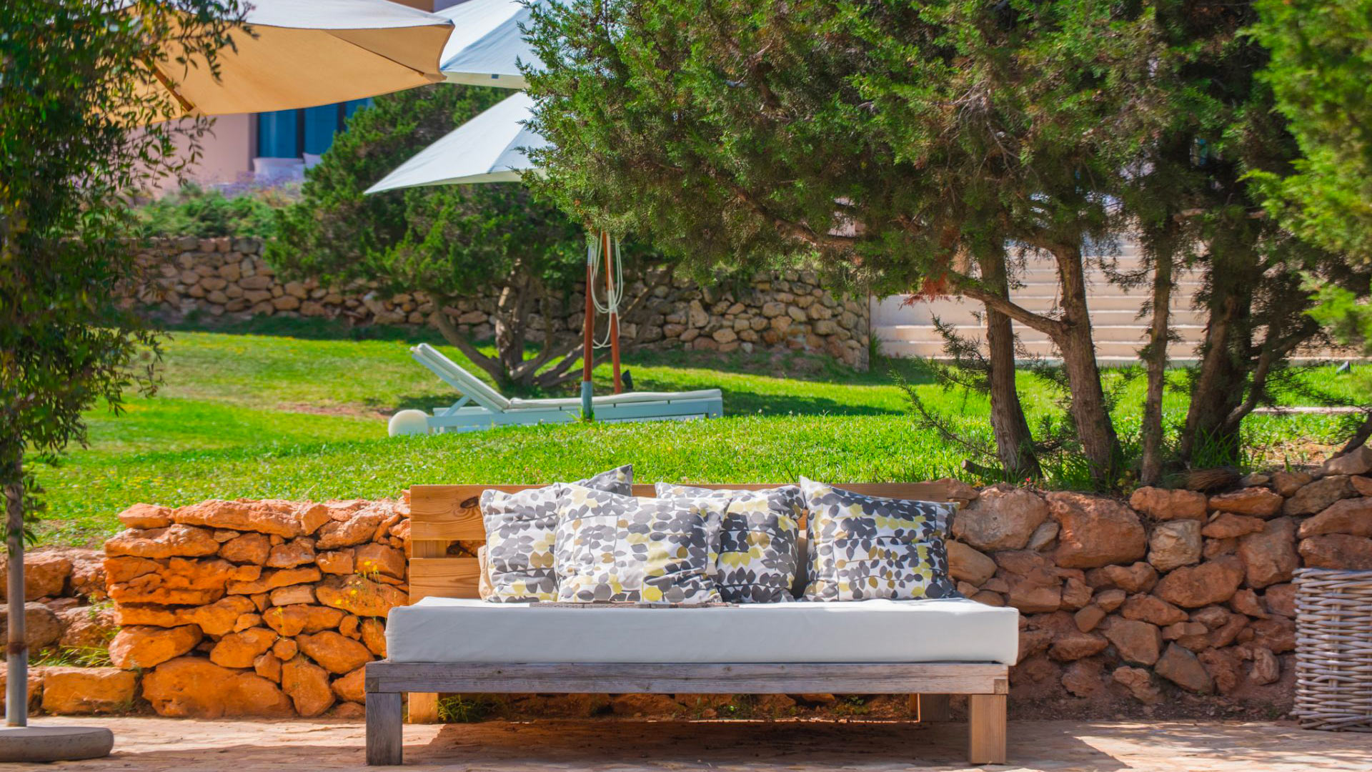 Exterior of Ses Boques villa rental in Ibiza