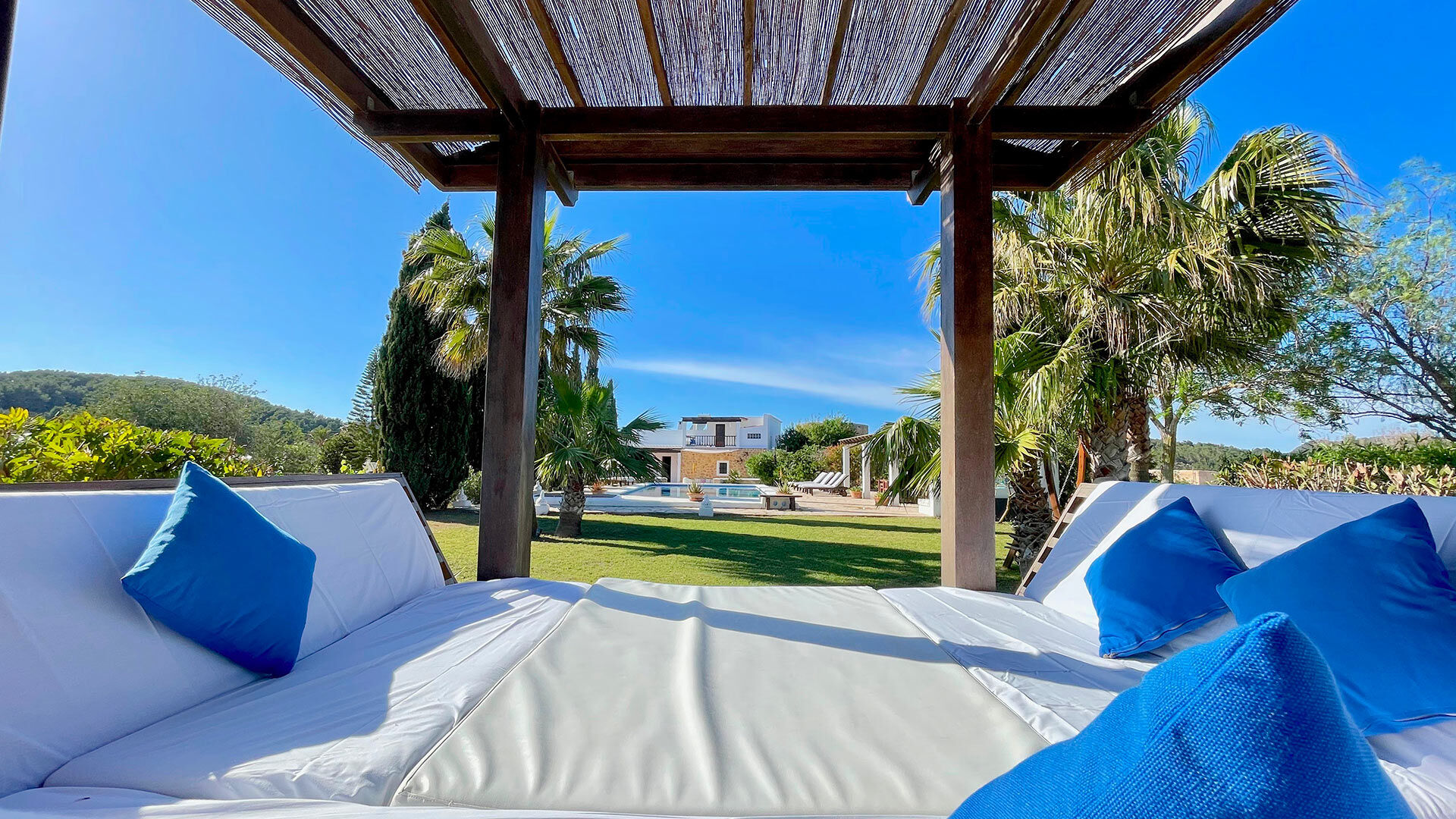 Sunbed in Villa Torre Pau in Ibiza perfect for enjoying the sun
