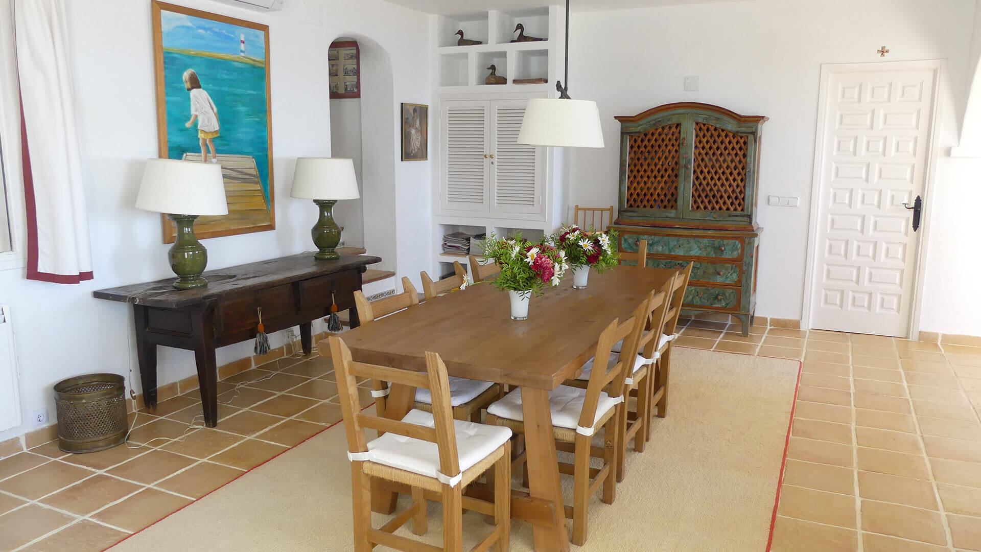 Dining space at Villa Trillo in Ibiza ideal for family and friends