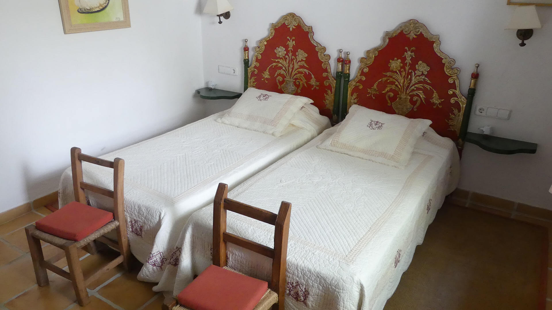 One of the bedrooms at Villa Trillo in Ibiza with twin beds