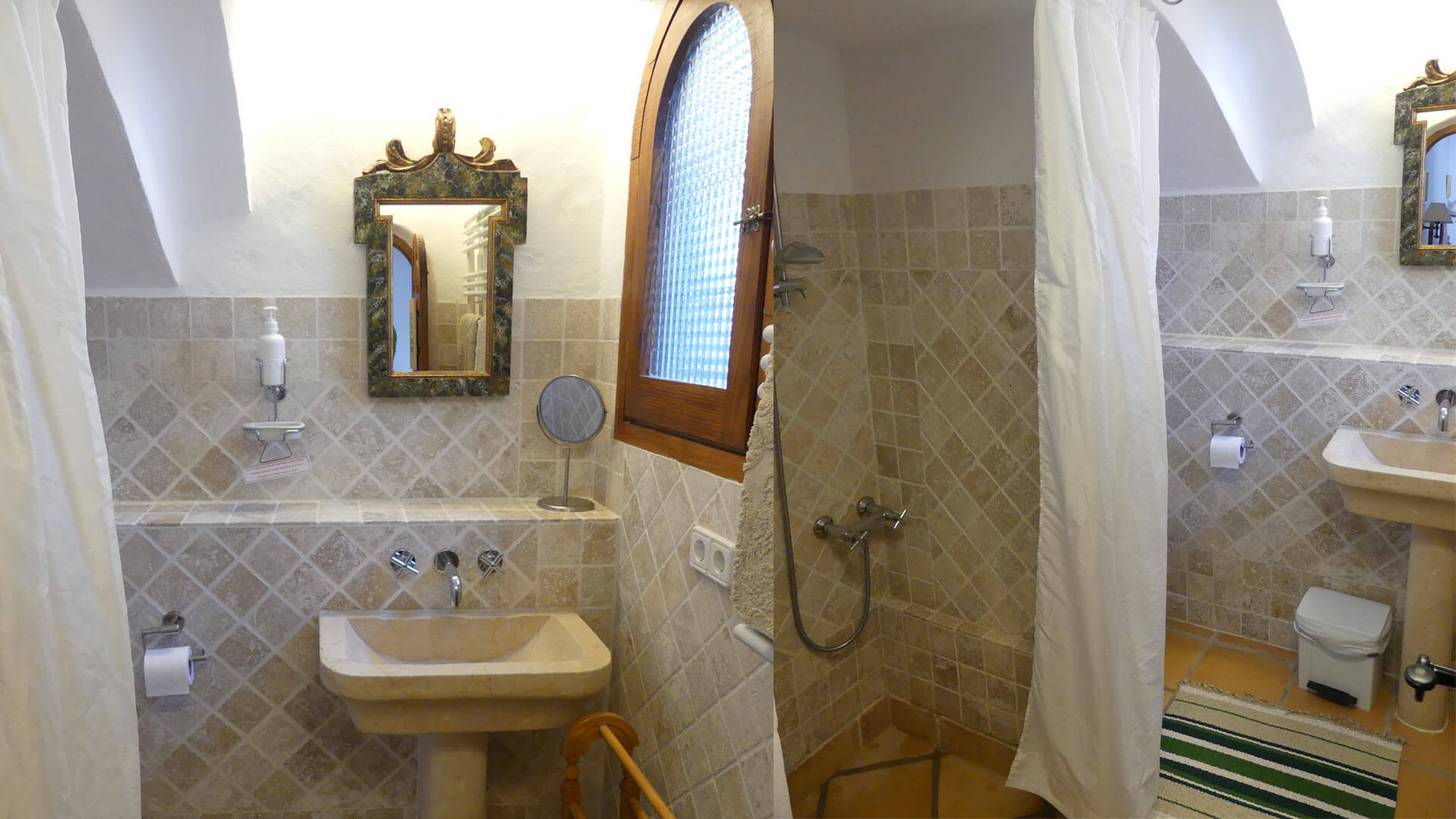 One of the bathrooms in Villa Trillo in Ibiza