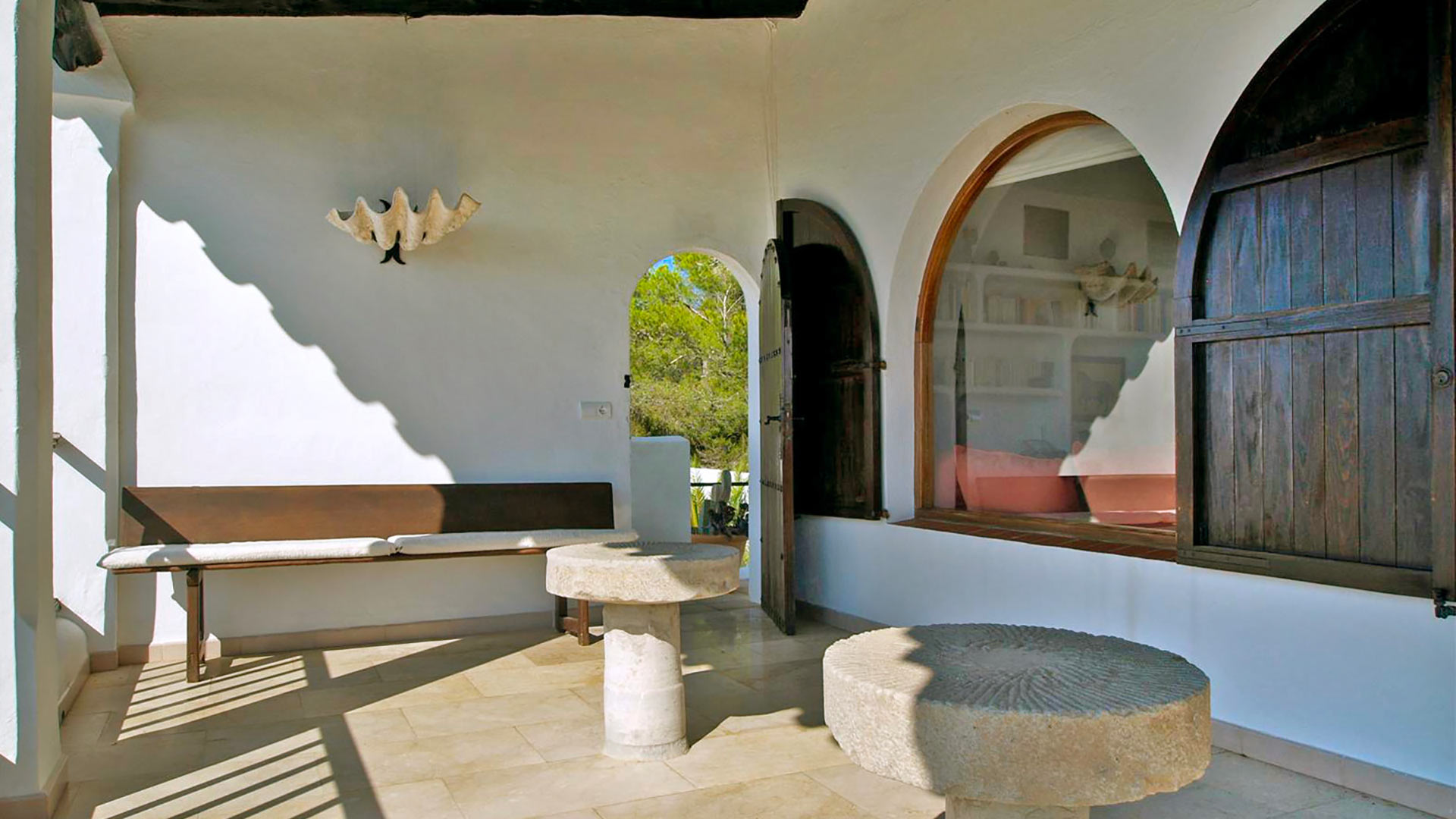 Shaded pergola perfect to gather your friends and family around at Villa Trillo in Ibiza
