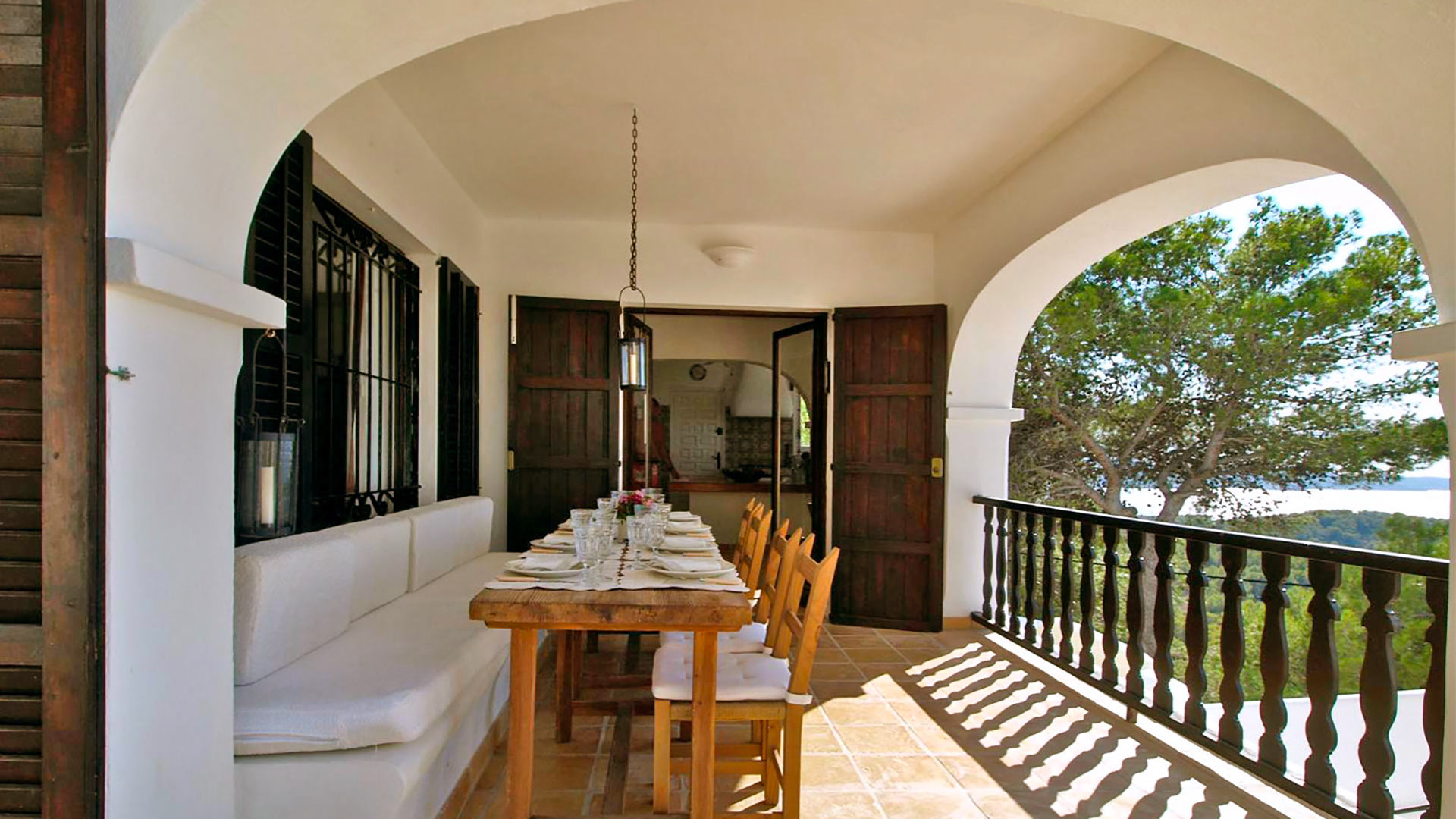 Alfresco dining space at Villa Trillo in Ibiza perfect for those to enjoy in the evening