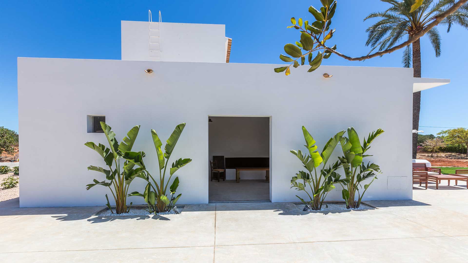 Exterior view of the unmissable luxury Villa Es Canar in Ibiza