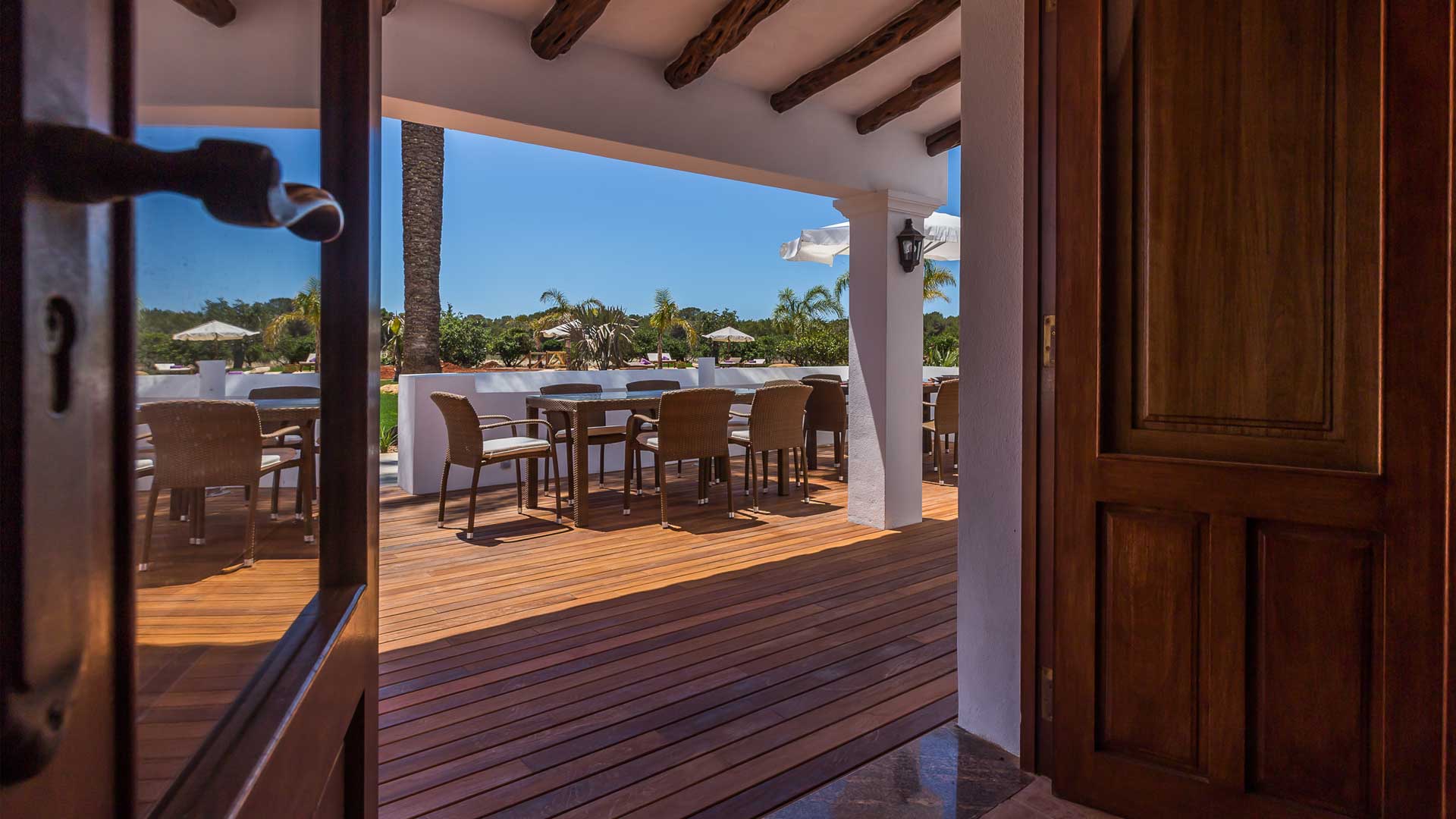 View of the grounds at Villa Es Canar in Ibiza