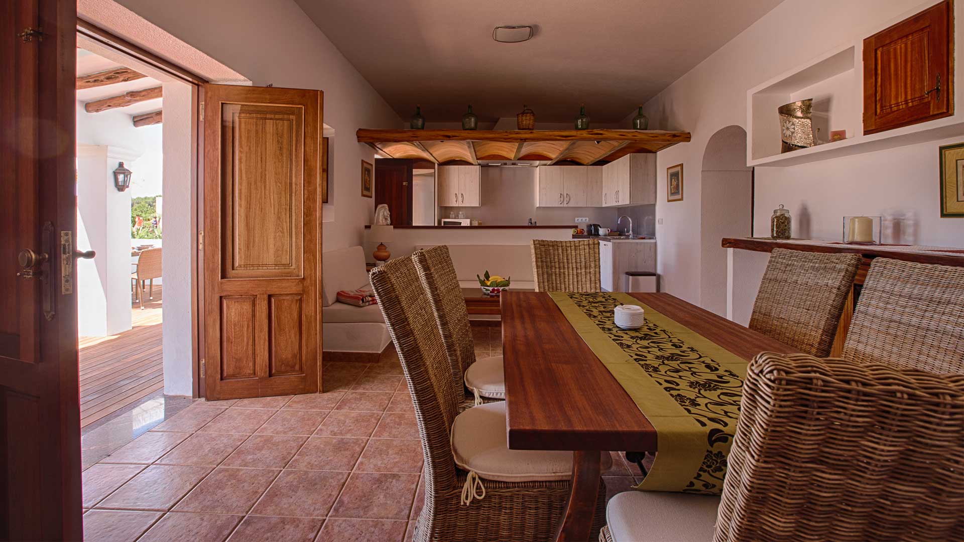Dining space at Villa Es Canar in Ibiza perfect for enjoying local delicacies