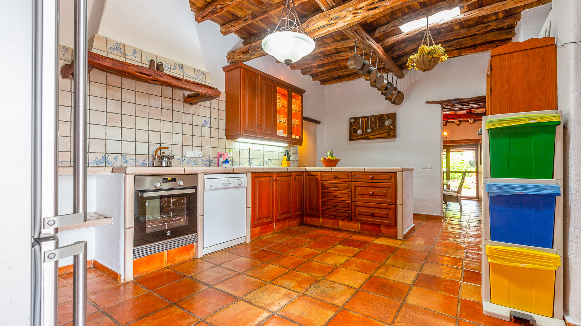 The large kitchen area in Villa Guerxo in Ibiza