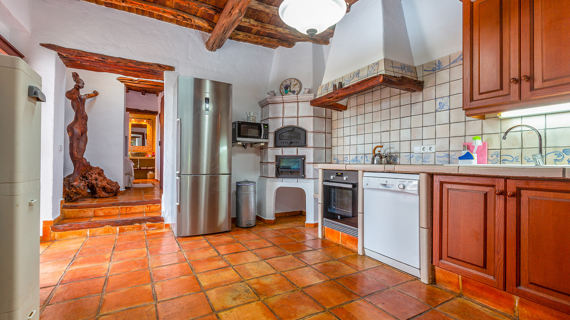 Close up of the modern appliances in the kitchen of Villa Guerxo