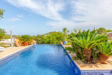 The infinity pool at luxury Villa Guerxo in Ibiza