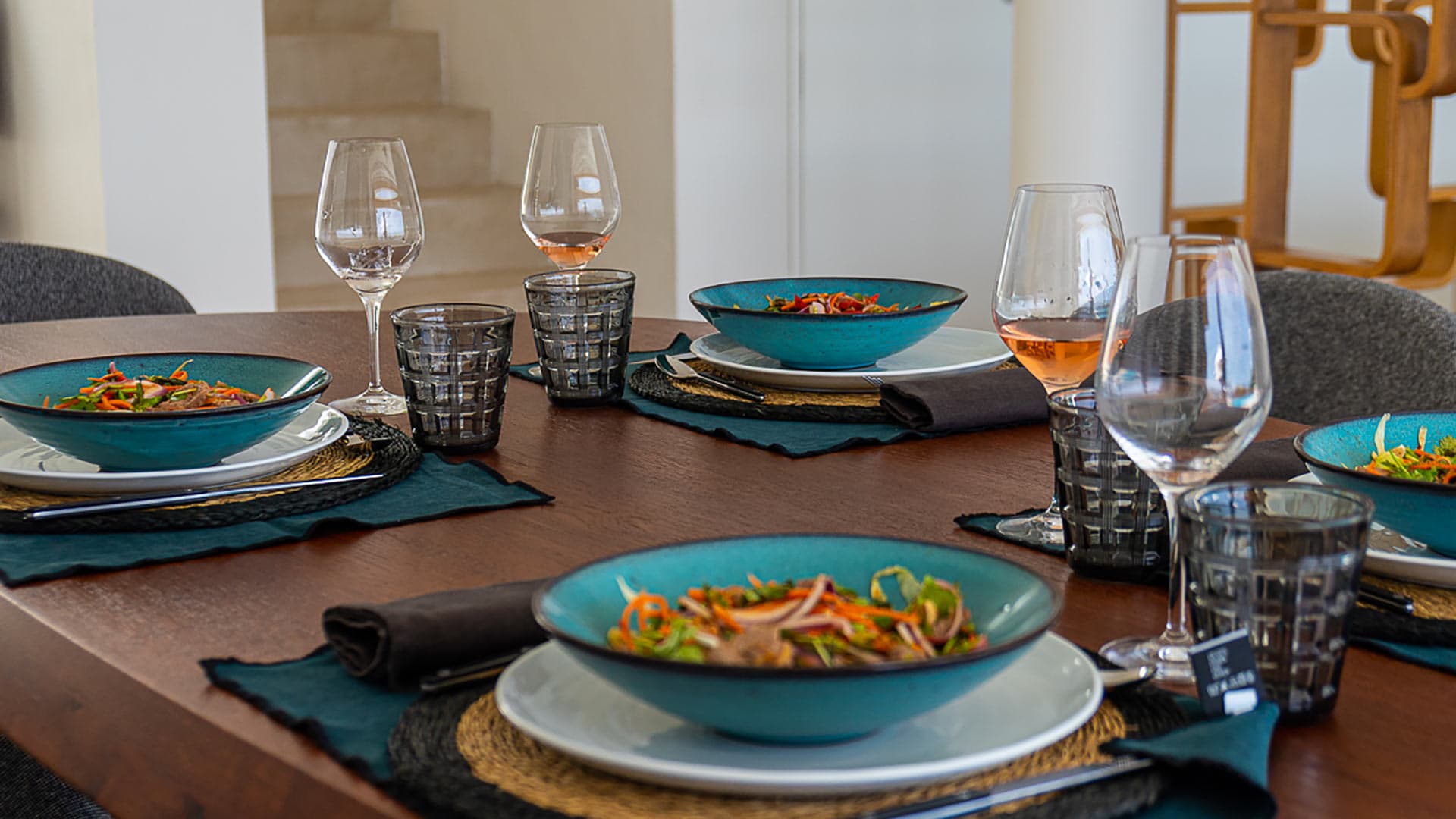 A meal prepared at Villa Orizonia in Ibiza