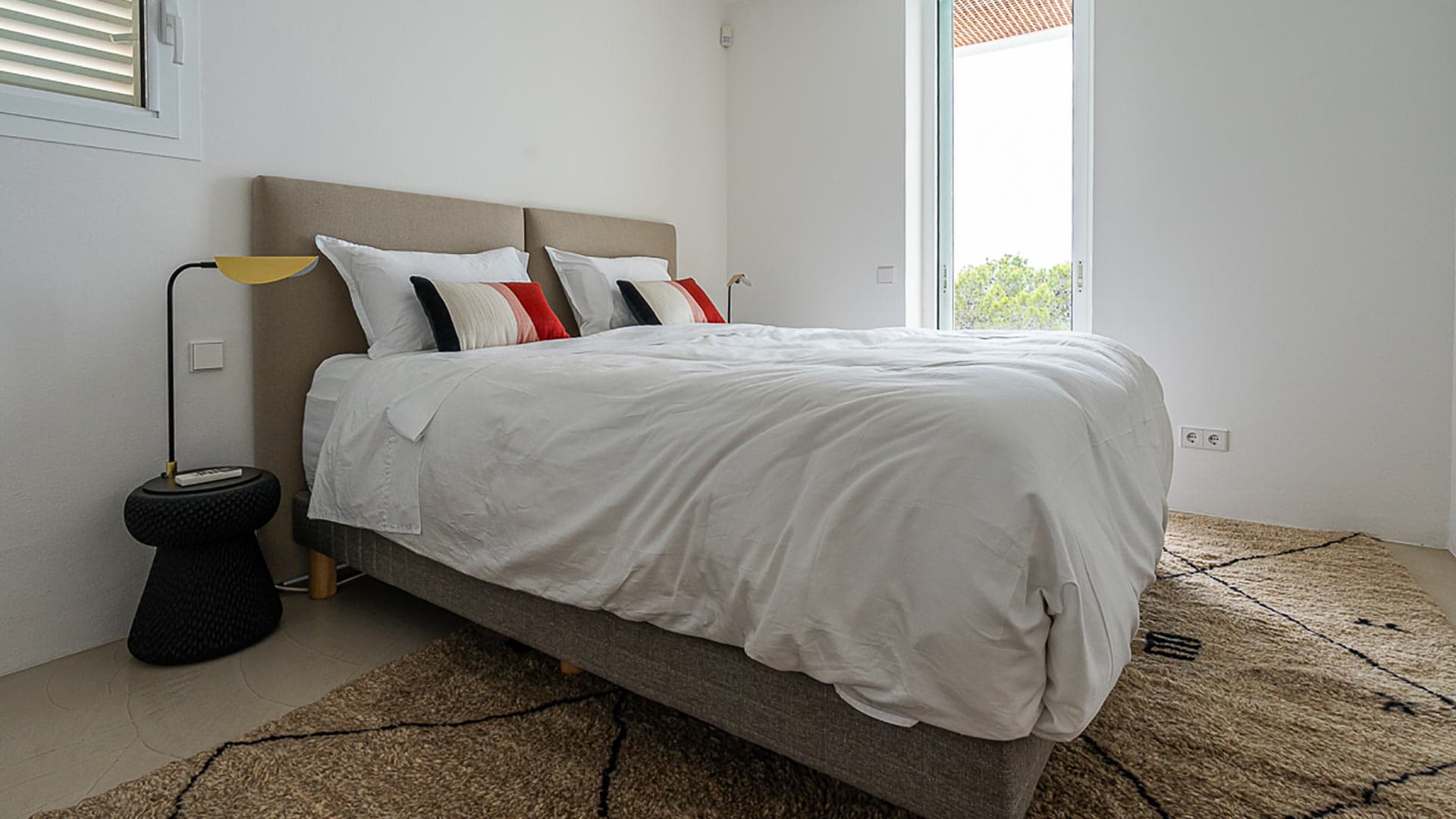 One of the large bedrooms in Villa Orizonia in Ibiza
