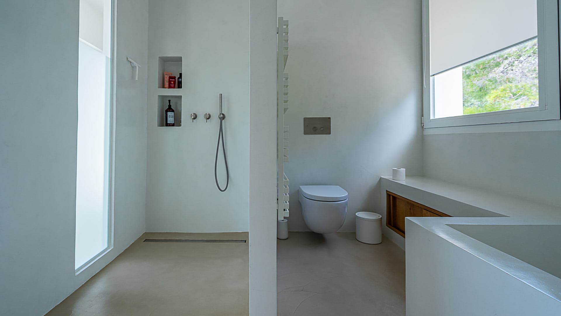 One of the large bathrooms in Villa Orizonia in Ibiza