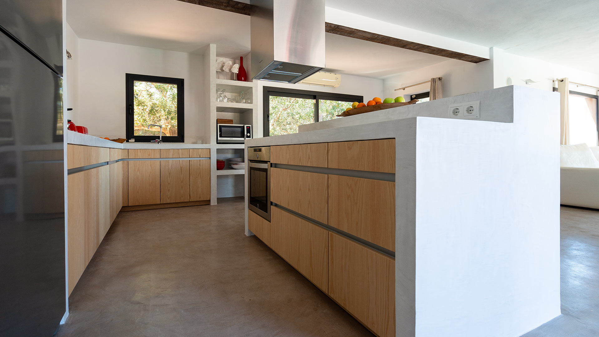 The modern kitchen with latest appliances at Villa Tiramar in Ibiza