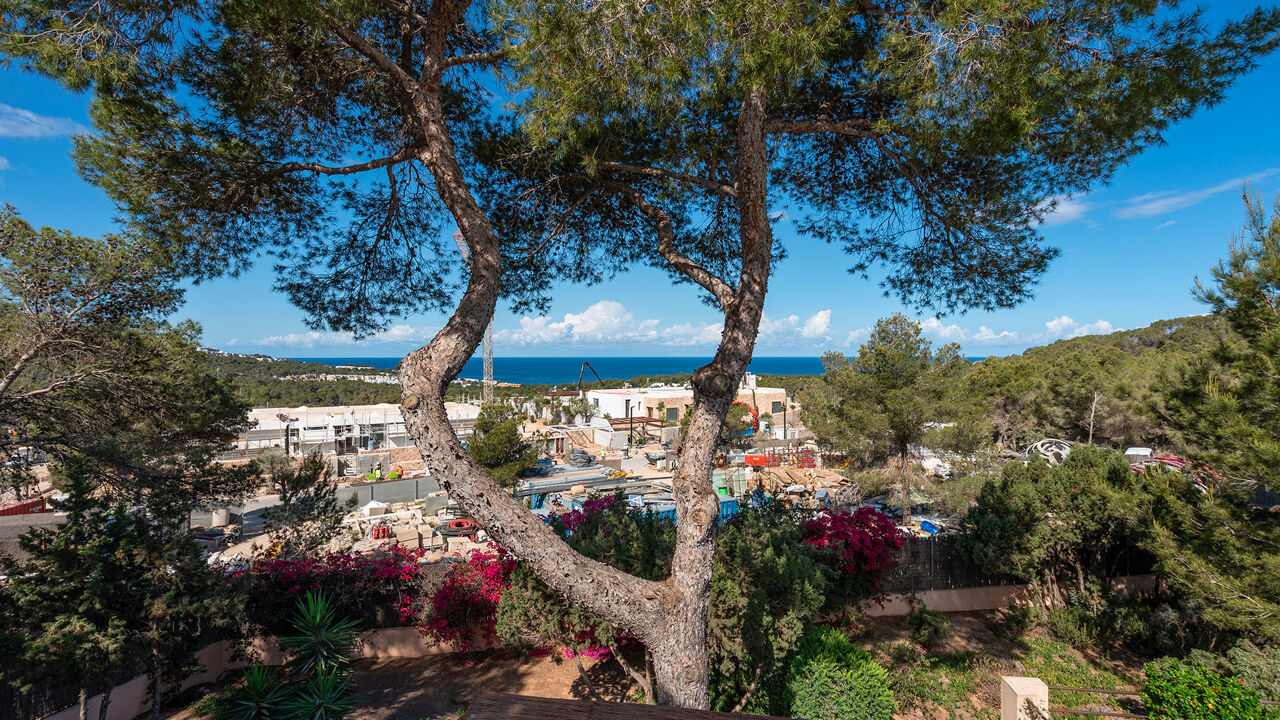 Incredible views from Villa Tiramar in Ibiza of the town and trees