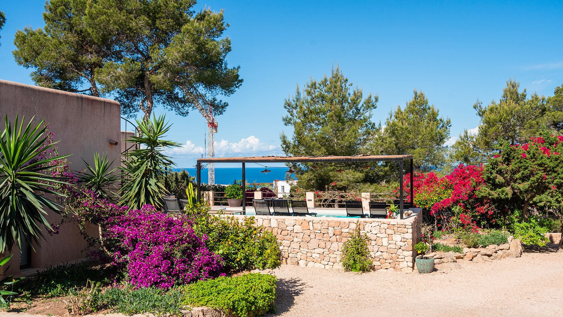 The bright and colourful fauna at Villa Tiramar in Ibiza